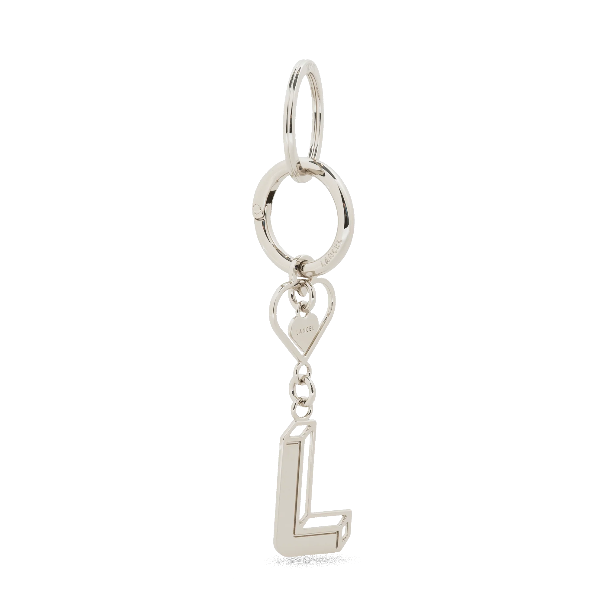 Metal logo heart key ring